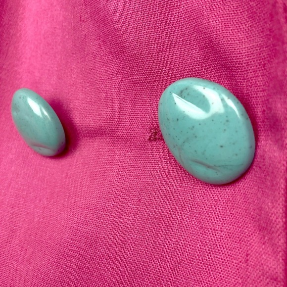 ZARA Woman Blazer Linen Blend Double-Breaste Cropped Pink Magenta Size L E121862 - Picture 10 of 12